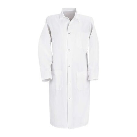 Vf Imagewear Red Kap  Gripper-Front Butcher Frock W/Inside Top Pocket, White, Polyester/Cotton Twill, 4XL 4004WHRG4XL